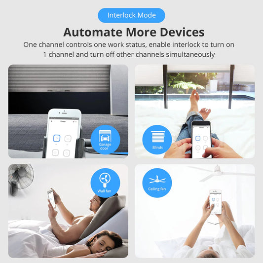 SONOFF 4CHR3 Interrupteur intelligent Wi-Fi 4 voies avec contrôle RF