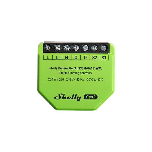 Shelly Dimmer Gen3 – Variateur d’éclairage intelligent Wi-Fi avec contrôle de luminosité