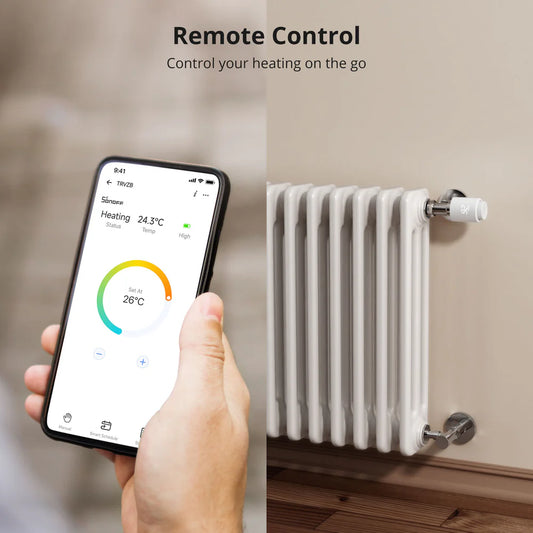 Tête thermostatique intelligente Zigbee 3.0 SONOFF TRVZB pour radiateur, contrôle précis du chauffage et automatisation domotique via passerelle Zigbee