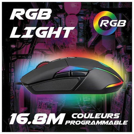 AKUMA SOURIS GAMING OTAKU M03 7200DPI RGB PROGRAMMABLE NOIR