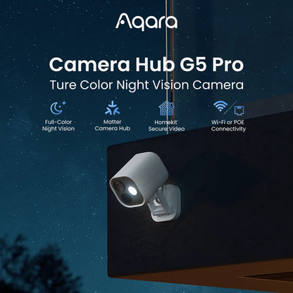 Caméra de sécurité Aqara G5 Pro PoE et Wi-Fi compatible Matter et Apple HomeKit pour surveillance de la maison connectée