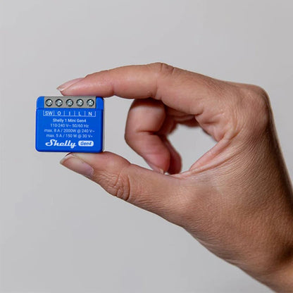 Shelly 1 Mini Gen4 — module relais multiprotocoles (Wi-Fi + Bluetooth / Zigbee 3.0), compatible Matter.