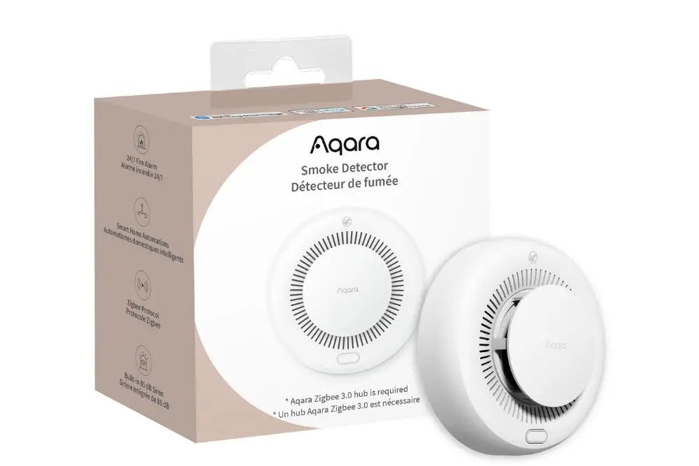 Détecteur de fumée Aqara pour alerte incendie et sécurité de la maison connectée
