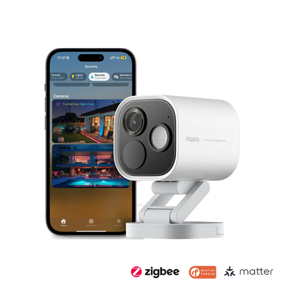 Caméra de sécurité Aqara G5 Pro Wi-Fi compatible Matter et Apple HomeKit pour surveillance de la maison connectée-sawatell