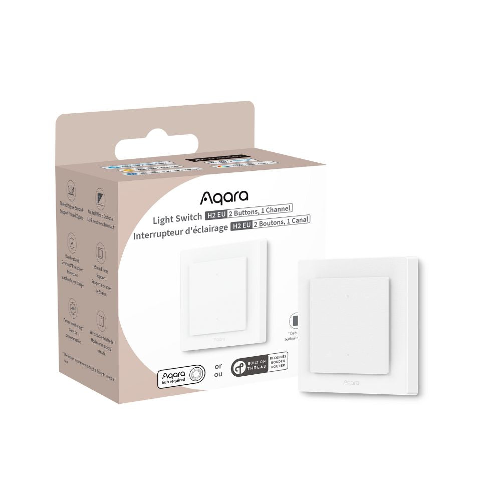 Aqara interrupteur d’éclairage H2 EU compatible Zigbee et Matter pour le contrôle intelligent de l’éclairage domestique-sawatell