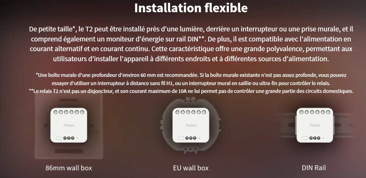 Module double relais Aqara T2 compatible Zigbee et Matter pour le contrôle intelligent des circuits électriques