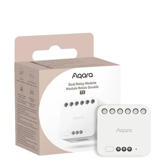 Module double relais Aqara T2 compatible Zigbee et Matter pour le contrôle intelligent des circuits électriques