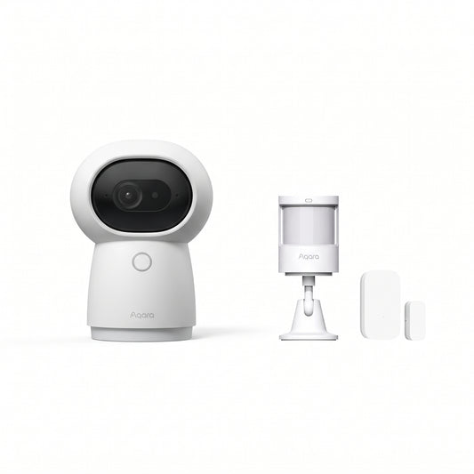Kit sécurité Aqara avec caméra intérieure G3, détecteur de mouvement P1 et capteur d’ouverture de porte et fenêtre T1