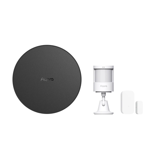 Kit de démarrage sécurité Aqara avec hub M200, capteur de mouvement P1 et capteur porte et fenêtre T1