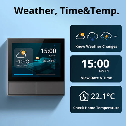 Interrupteur mural intelligent de scène Wi-Fi SONOFF NSPanel avec écran tactile pour contrôle centralisé de la maison connectée et automatisation domotique