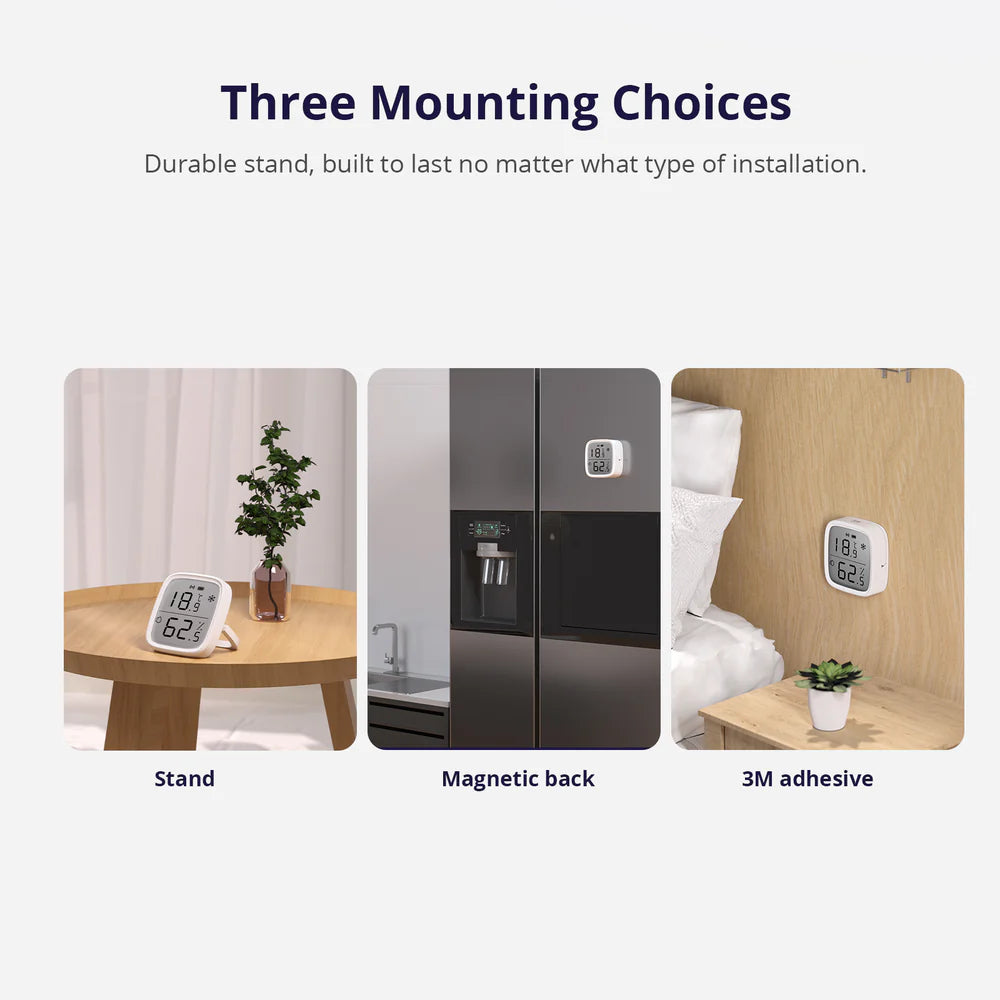 Capteur intelligent Zigbee 3.0 SONOFF SNZB-02D de température et d’humidité avec écran LCD pour surveillance climatique intérieure via passerelle Zigbee