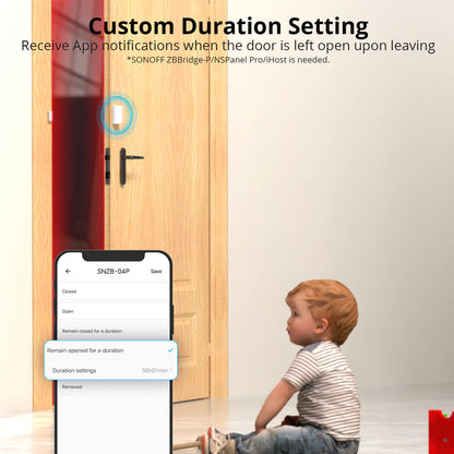 Capteur intelligent Zigbee 3.0 SONOFF SNZB-04P pour détection d’ouverture de porte et fenêtre, sécurité et automatisation domotique via passerelle Zigbee