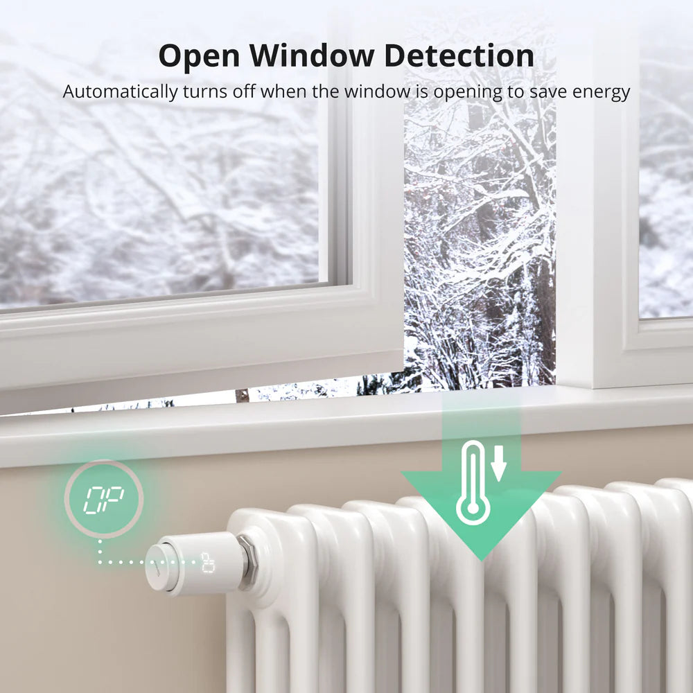 Tête thermostatique intelligente Zigbee 3.0 SONOFF TRVZB pour radiateur, contrôle précis du chauffage et automatisation domotique via passerelle Zigbee